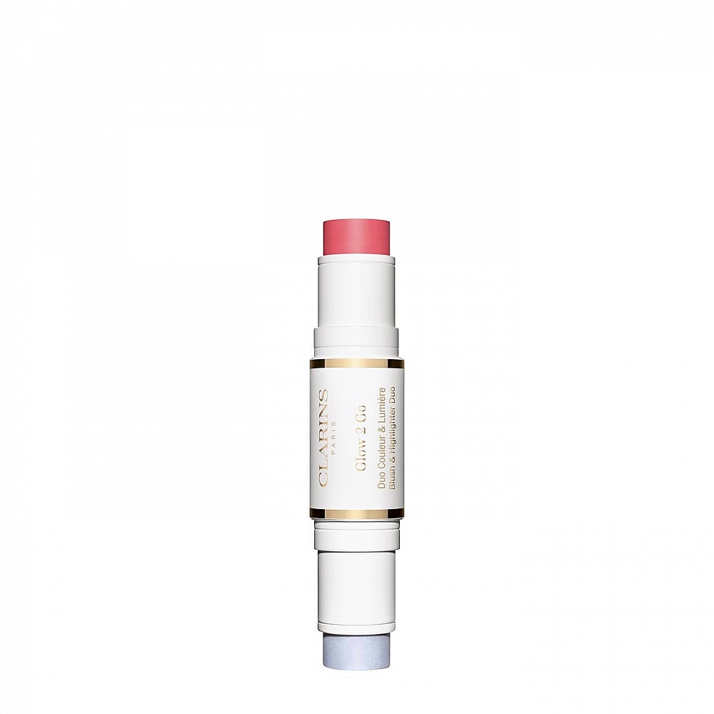 Многофункциональный стик с хайлайтером и румянами Glow 2 Go Blush & Highlighter Duo, Clarins