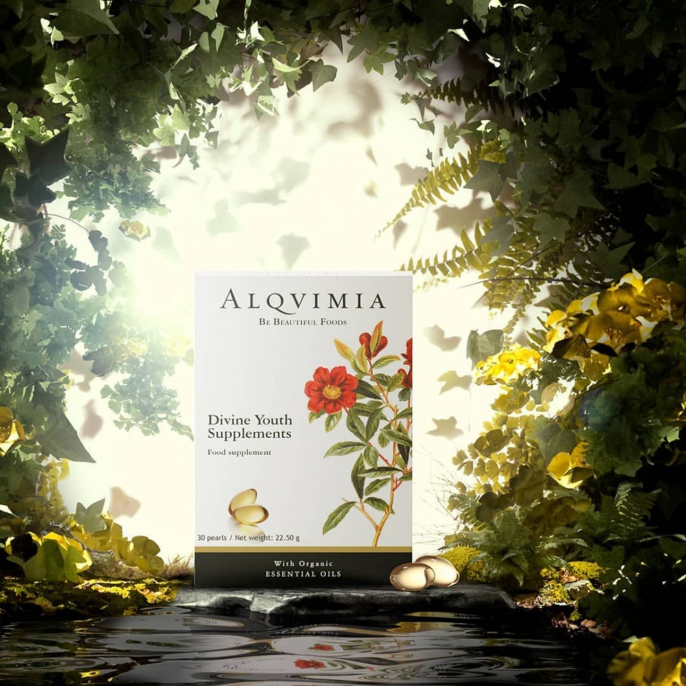 Пищевая добавка с маслами и антиоксидантами «Божественная молодость», защищающая от преждевременного старения и вредного солнечного излучения, Alqvimia