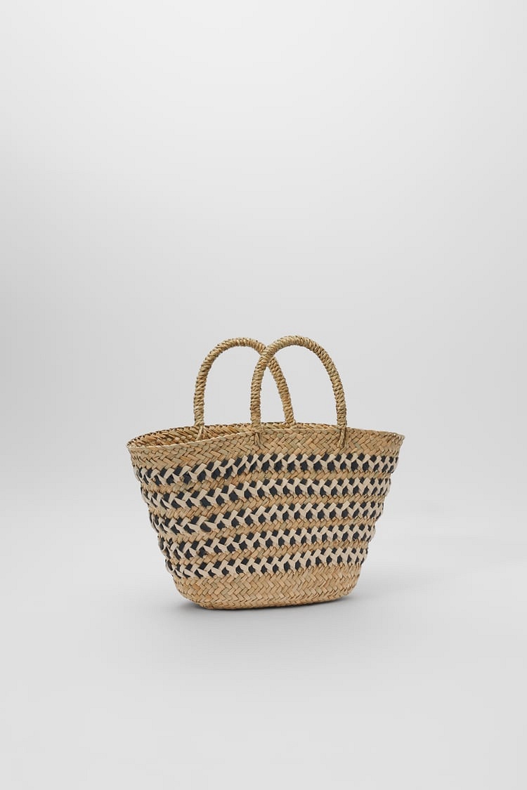Cумка-корзина из рафии Mango