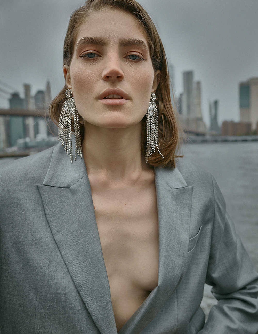 Жакет, штани — Her Cipher, взуття, YSL, сережки, вінтаж 