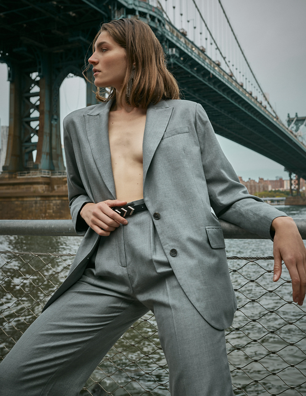 Жакет, штани — Her Cipher, взуття, YSL, сережки, вінтаж 