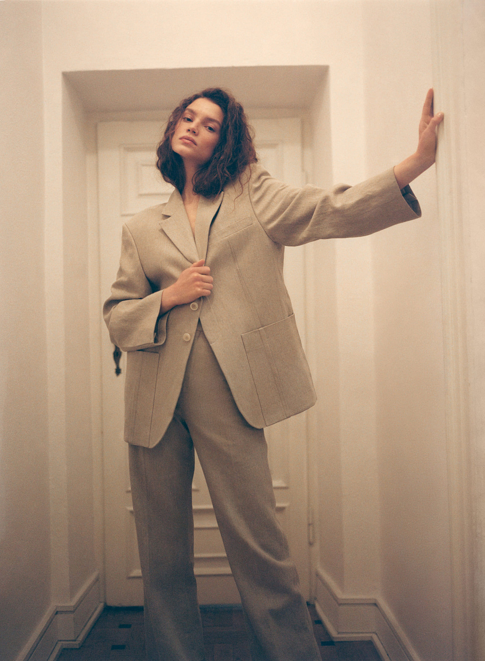 Blazer, trousers, JACQUEMUS; shoes, ISABEL MARANT