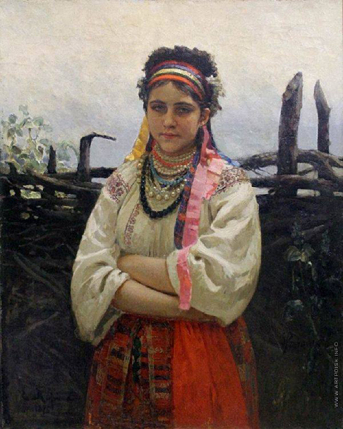 «Украинка у плетня», Илья Репин, 1844