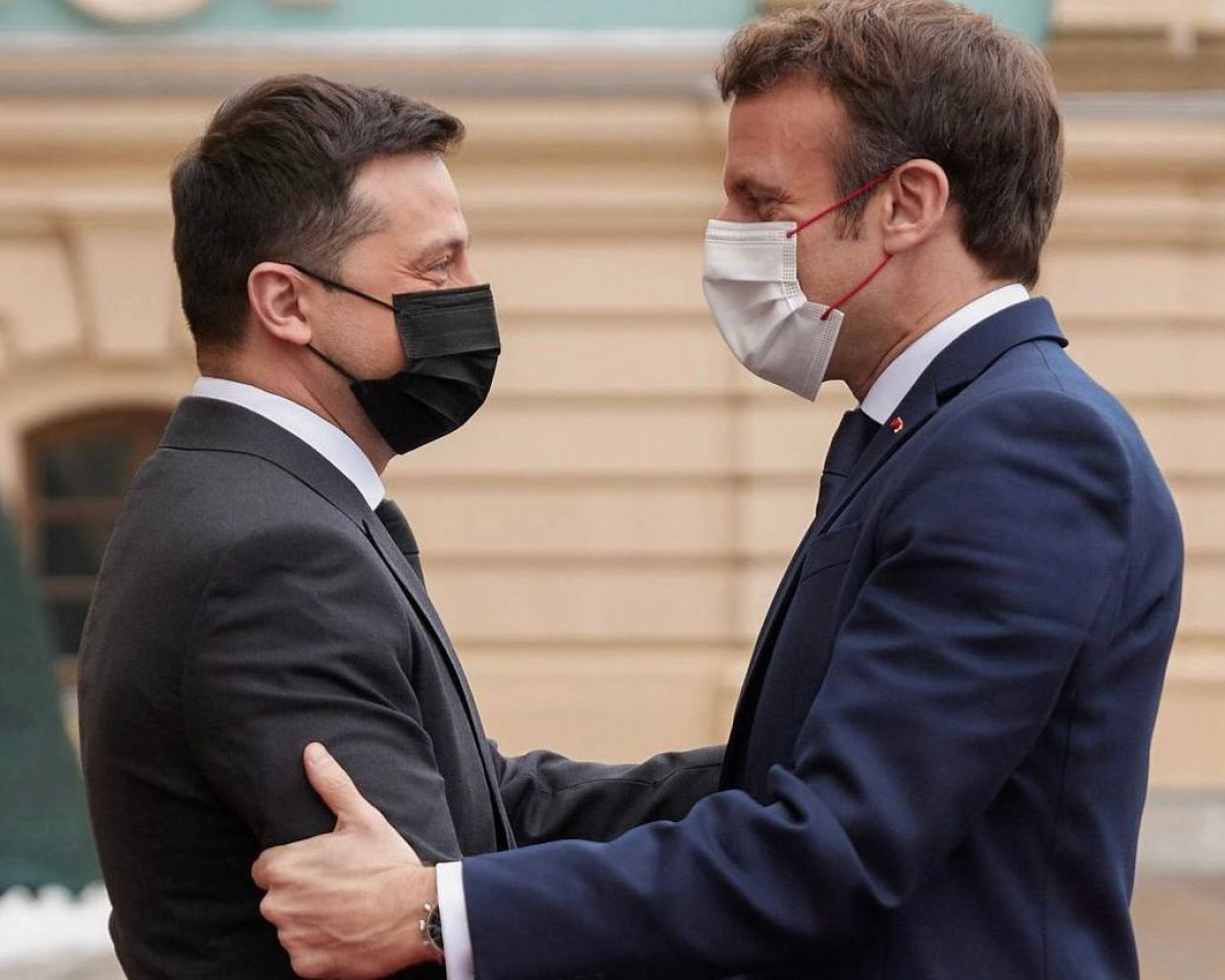 Володимир Зеленський та Еммануель Макрон 