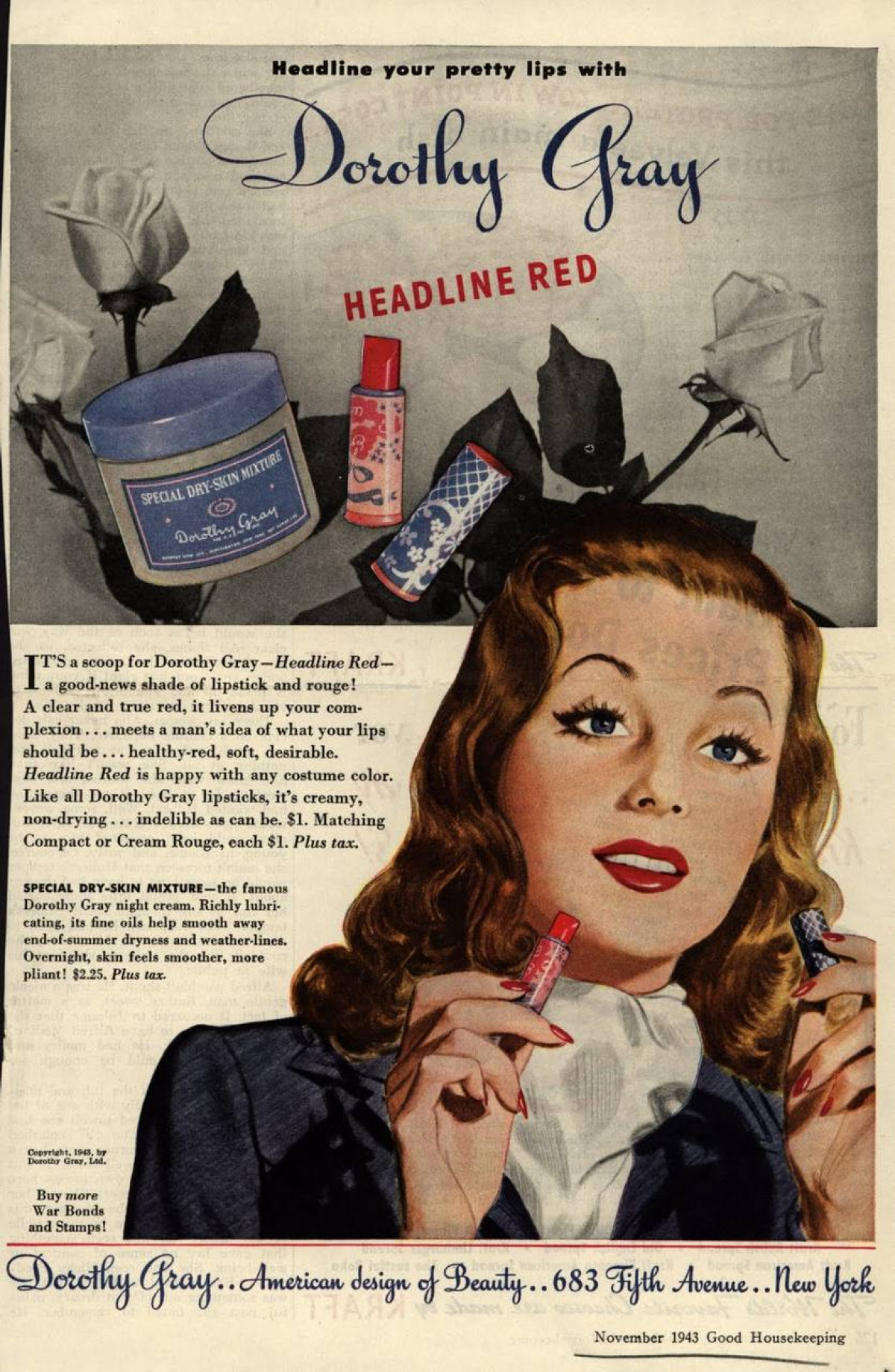 Реклама червоної помади під час Другої світової 