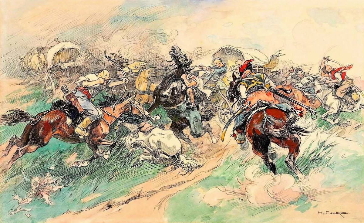 Напад запорозьких козаків на обоз
